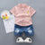 Summer Toddler Boys Outfit Cartoon Shirt & Denim Shorts Set | Hot Sale Baby Clothes