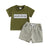 Stylish Baby Boy 2-Piece Set Embroidered Tee & Plaid Shorts