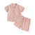 Toddler Boy Summer Outfit – Cotton Linen Short Sleeve Shirt & Shorts Set