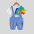 Baby Rainbow Outfit – Cotton T-Shirt & Bib Pants 2-Piece Set (0–4Y)